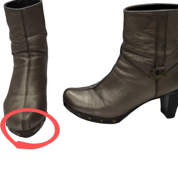 Stuart Weitzman • Studded Metallic Ankle Boots - Picture 6 of 12